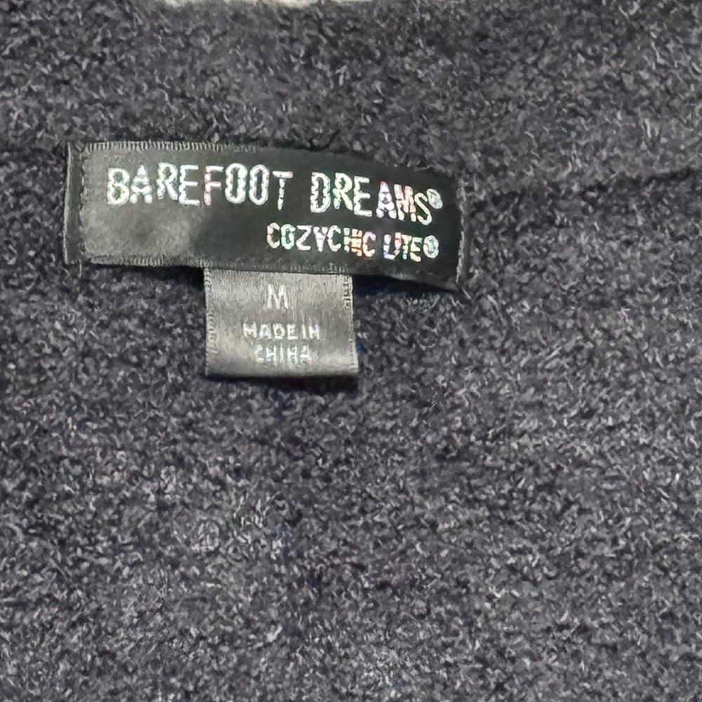 Barefoot Dreams CozyChic Lite Gray Open Front Cardigan Women’s M - Picture 4 of 5